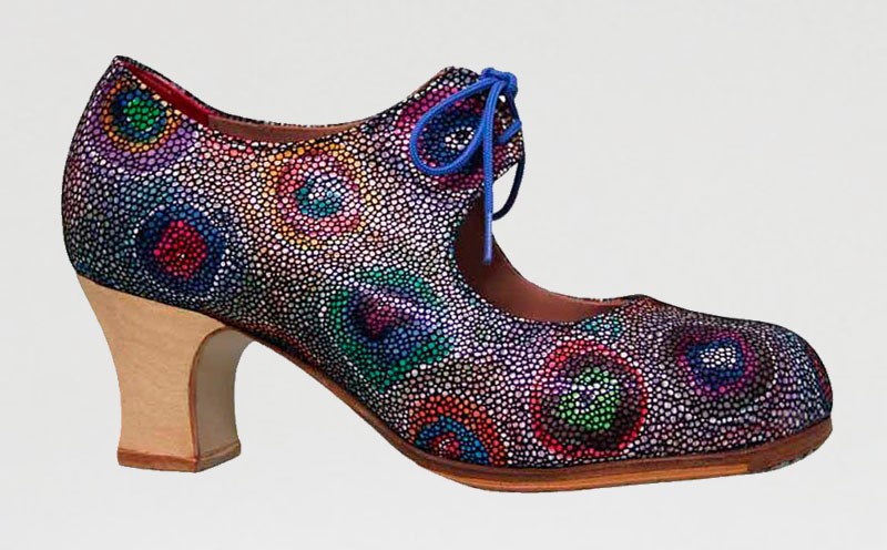 Zapato de baile flamenco profesional fantasía multicolor