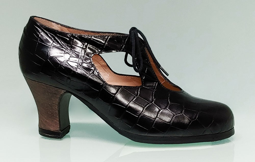 Professional Flamenco Dance Shoe Black Coconut Leather