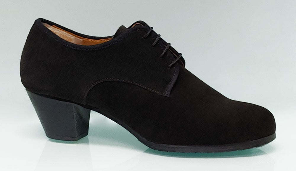 Chaussure de flamenco semi-professionnelle pour homme en daim noir