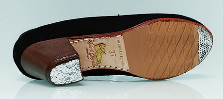 Zapato de baile flamenco profesional "Doble Ancho Especial" con cordones.