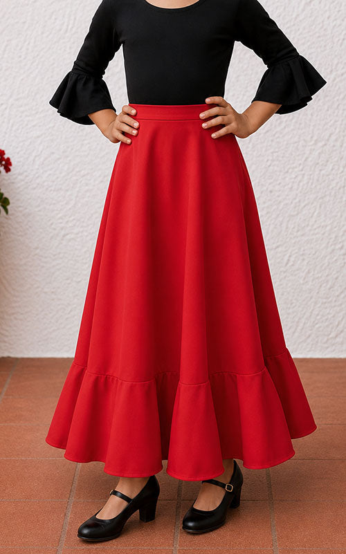 red flamenco skirt for girls