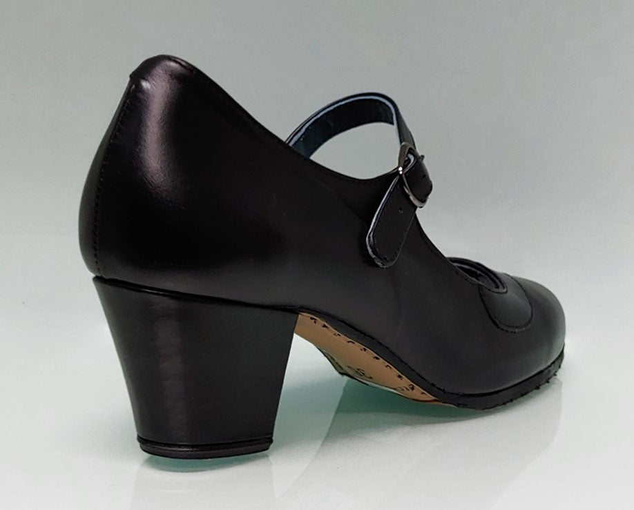 Chaussure de danse flamenco semi-professionnelle avec coutures et talon cubain