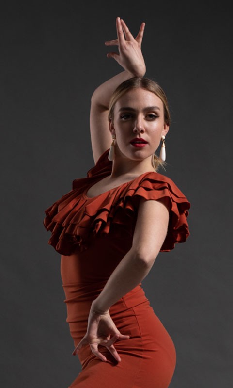 Flamenco body with ruffles on the neckline