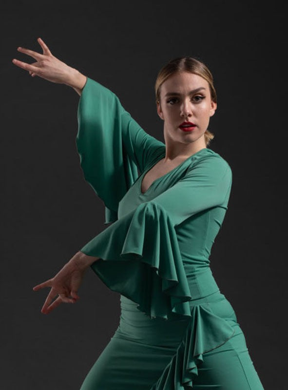 Top Flamenco Aldea Con Volante En Manga