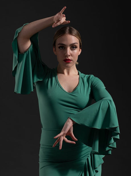Top Flamenco Aldea Con Volante En Manga