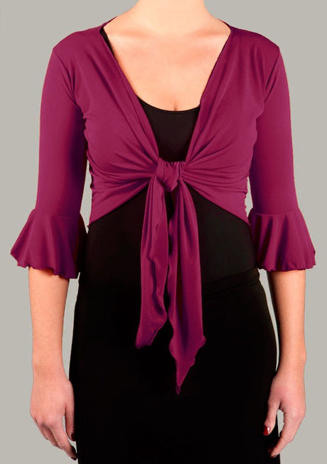Cardigan flamenco couleur aubergine pour femme