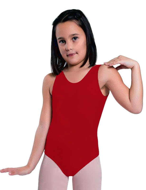 Maillot Niña Rojo Tirante Ancho