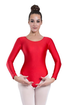 Maillot rojo manga larga mujer