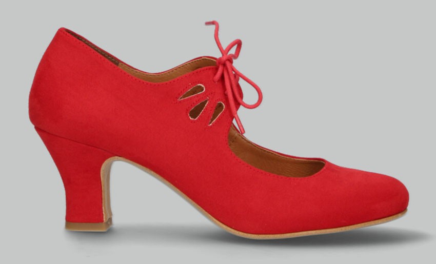 Flamenca Cordones Antelina Rojo