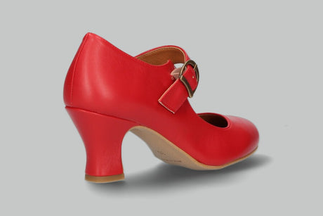 Flamenca Rojo Con Hebilla Ancha