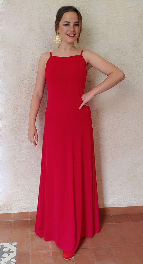 Robe de flamenco basique rouge russe