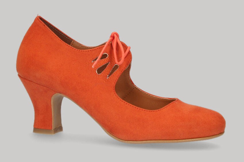 Flamenca Cordones Antelina Naranja