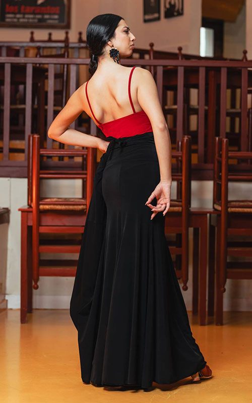 Vestido-Falda flamenco Farolillo de punto elástico anudado al cuello varios colores