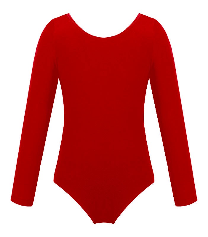 Maillot rouge à manches longues pour fille