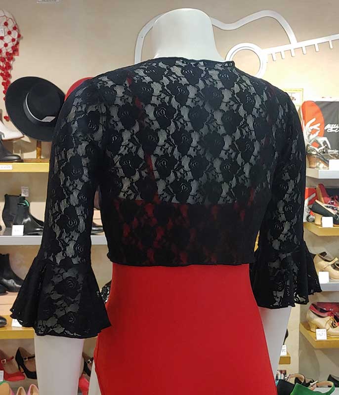 Cárdigan Flamenco Encaje Negro Mujer