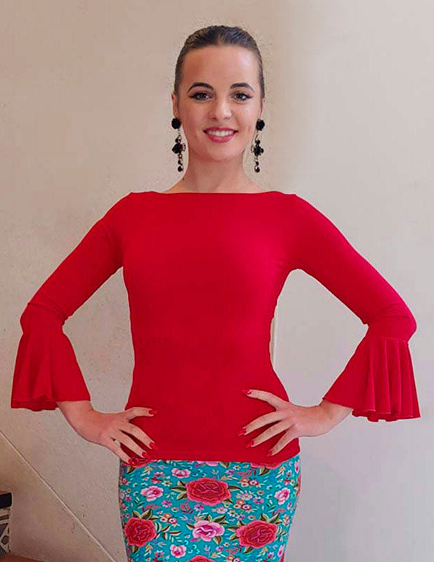 Top flamenco almonte rojo