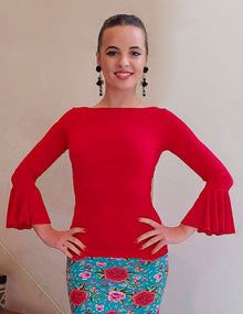 Top flamenco almonte rojo