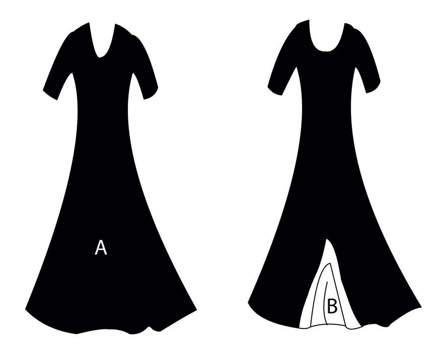 Robe de flamenco noire à manches 3/4