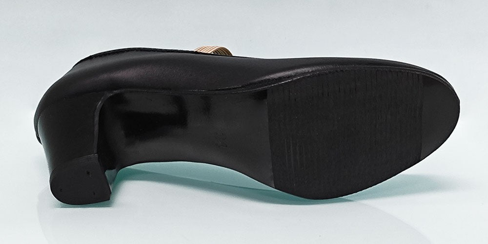 Zapato Amateur Piel Negro Con Elástico