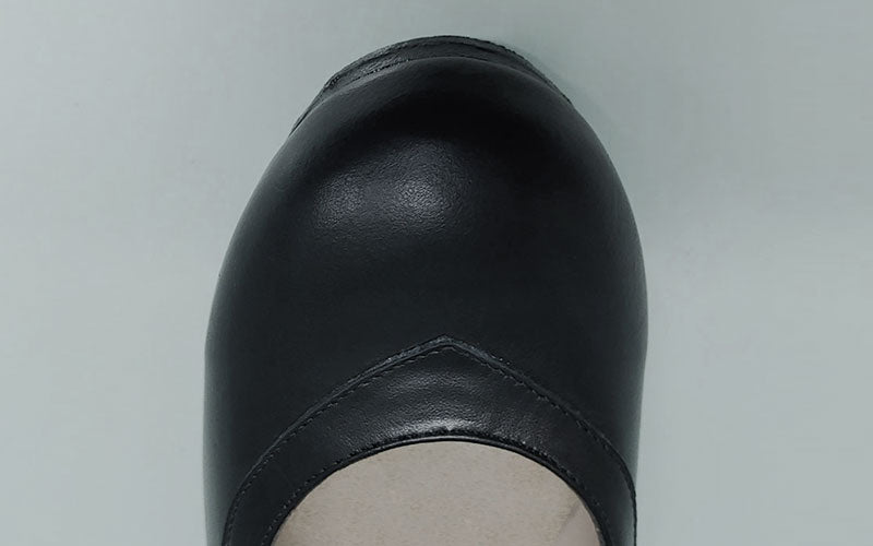 Chaussure de danse flamenco professionnelle, cuir noir, 5 cm.