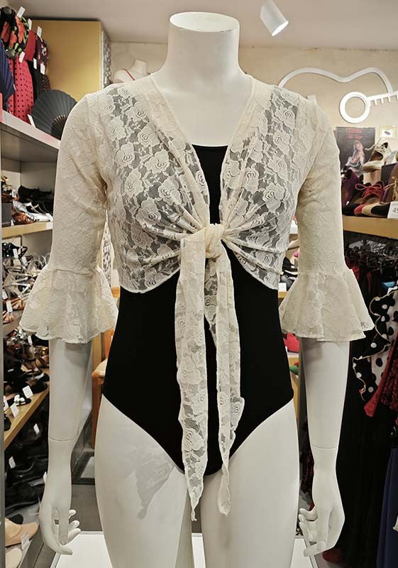 Cárdigan Flamenco de Encaje Color Marfil Mujer