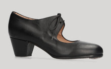 Chaussure de danse flamenco semi-professionnelle, cuir noir, talon cubain
