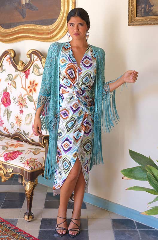 Chaqueta Rumba Encaje Verde Agua