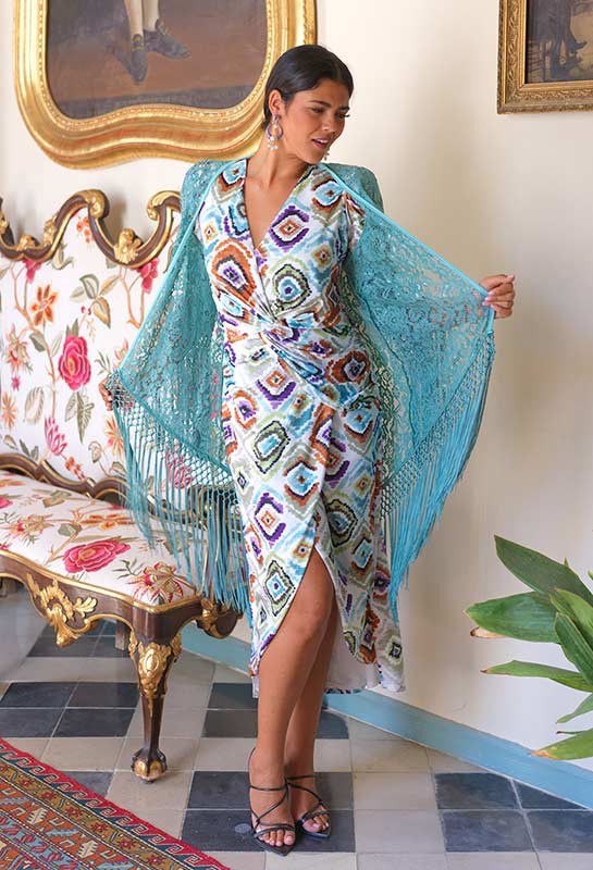 Chaqueta Rumba Encaje Verde Agua