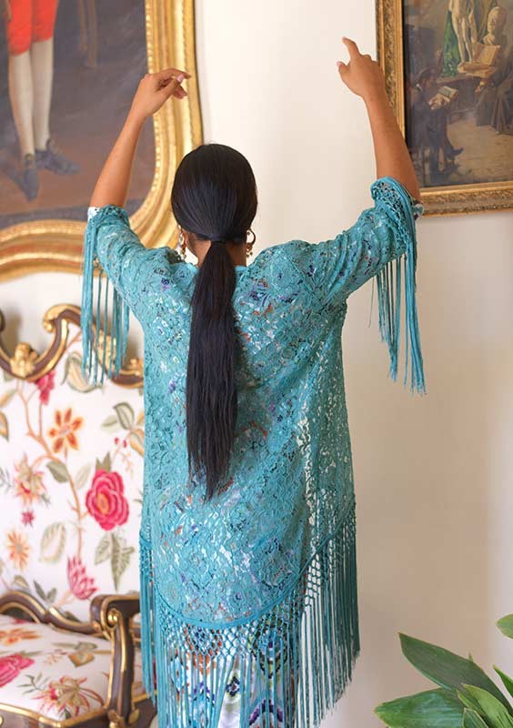 Chaqueta Rumba Encaje Verde Agua