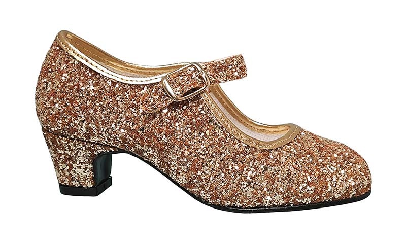 Zapato de Flamenca Glitter Oro-Bronce