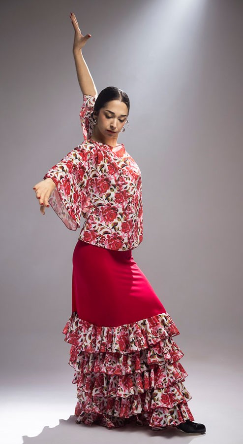 Falda Flamenco Zagra con 5 Volantes Estampados