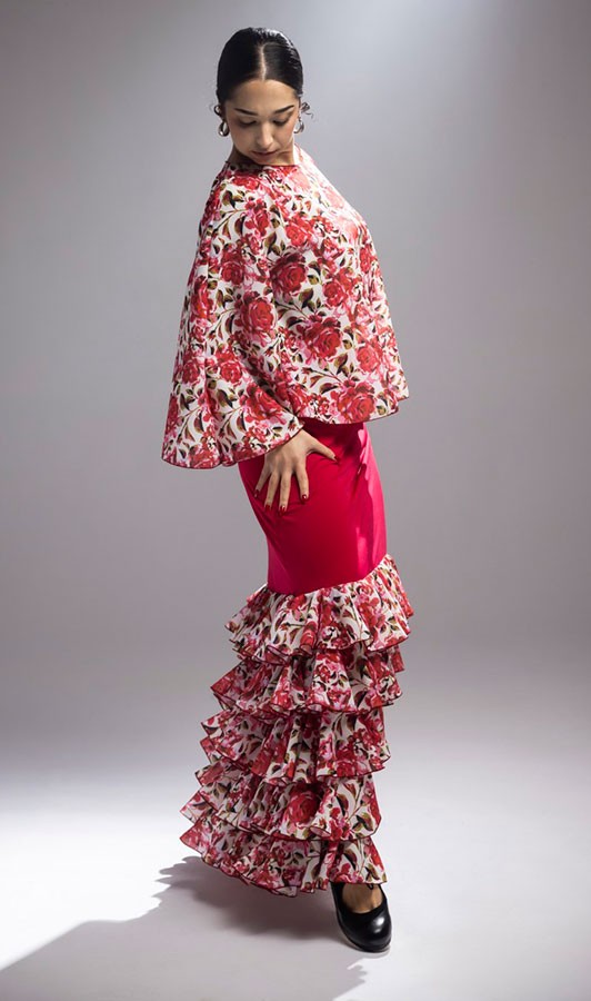 Falda Flamenco Zagra con 5 Volantes Estampados