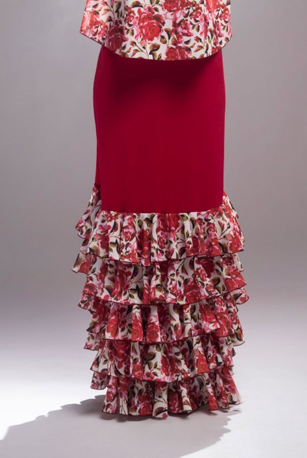 Falda Flamenco Zagra con 5 Volantes Estampados