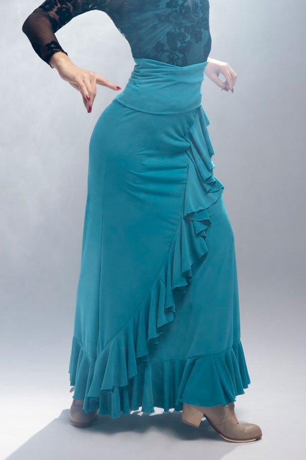 Jupe flamenco bleu pétrole Valoria