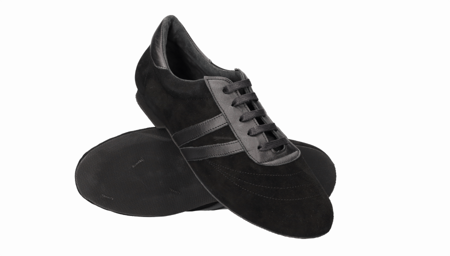 Men's black ballroom dance shoe with laces