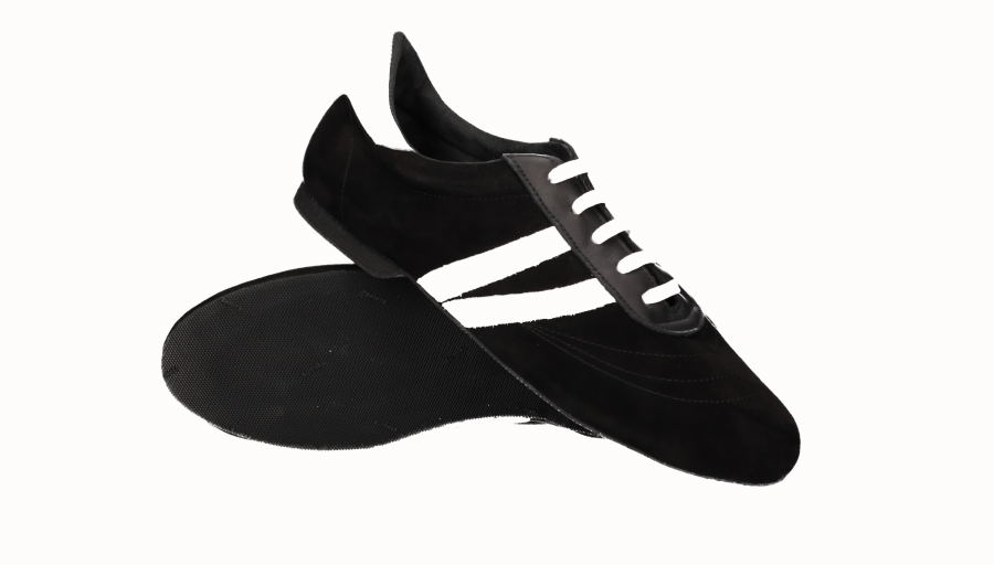Men's black and white ballroom dance shoe with laces