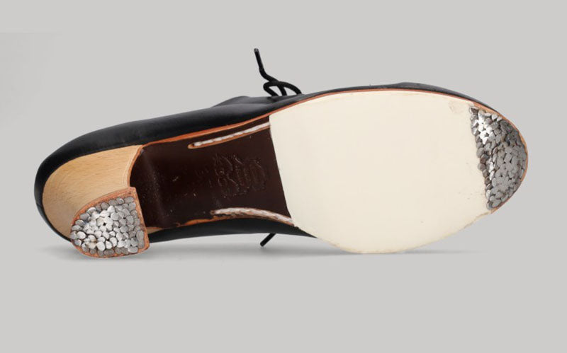 Zapato de Baile Flamenco Profesional Piel Negro con Cordones