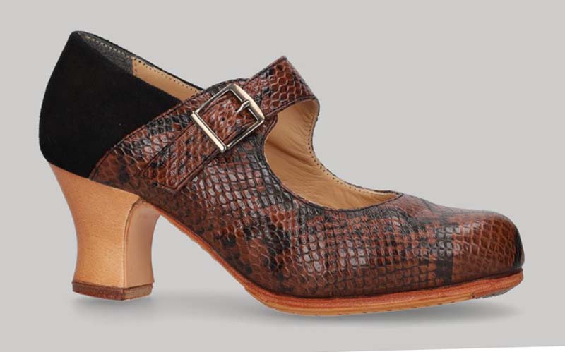 HEB. BROWN SNAKE/BLACK SUEDE BACK