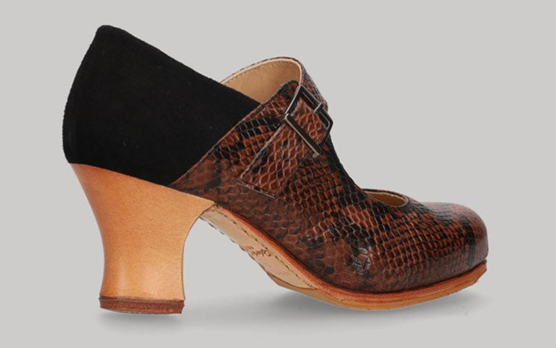 HEB. BROWN SNAKE/BLACK SUEDE BACK