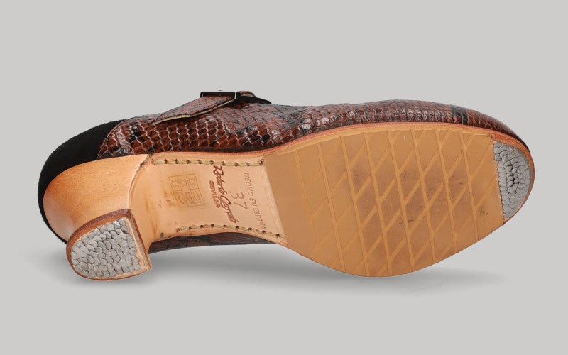 HEB. BROWN SNAKE/BLACK SUEDE BACK