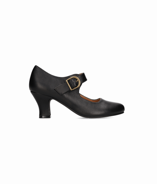 Zapato de flamenca de napa negro con hebilla