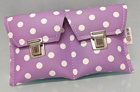 Funda Castañuela Profesional Lila con Lunares