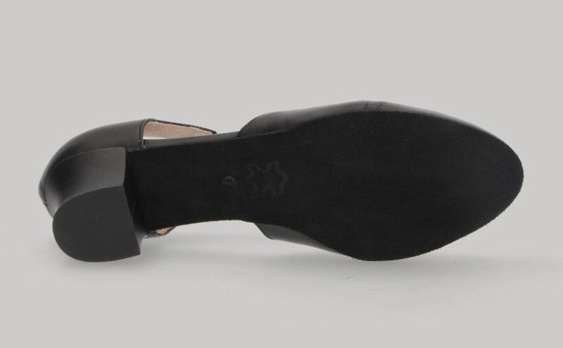 Black Leather Ballroom Dance Shoe Chapín Type 3 cm.