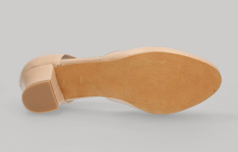 Beige Leather Ballroom Dance Shoe Chapín Type 3 cm.