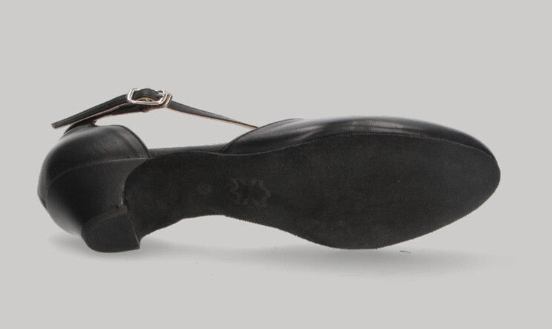 Black Leather Ballroom Dance Shoe with Cross Straps