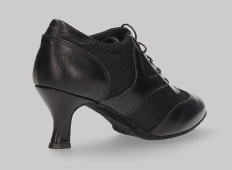 Chaussures de danse de salon en cuir noir avec lacets