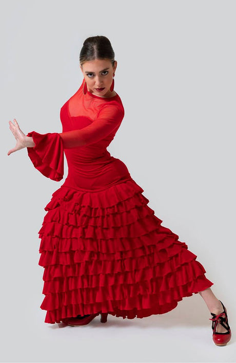 Robe flamenco en maille extensible Barletta en différentes couleurs