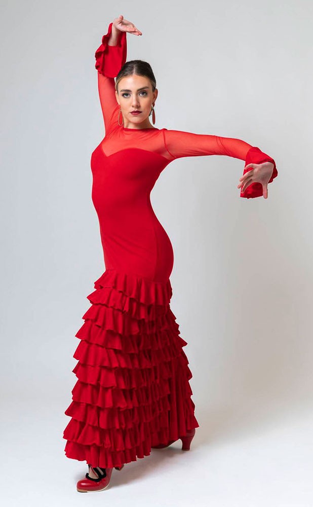 Robe flamenco en maille extensible Barletta en différentes couleurs