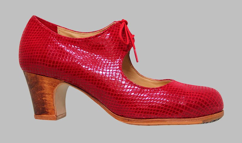 Chaussure de danse flamenco fantaisie rouge professionnelle