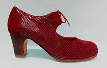 Chaussure de danse flamenco professionnelle en cuir fantaisie bordeaux